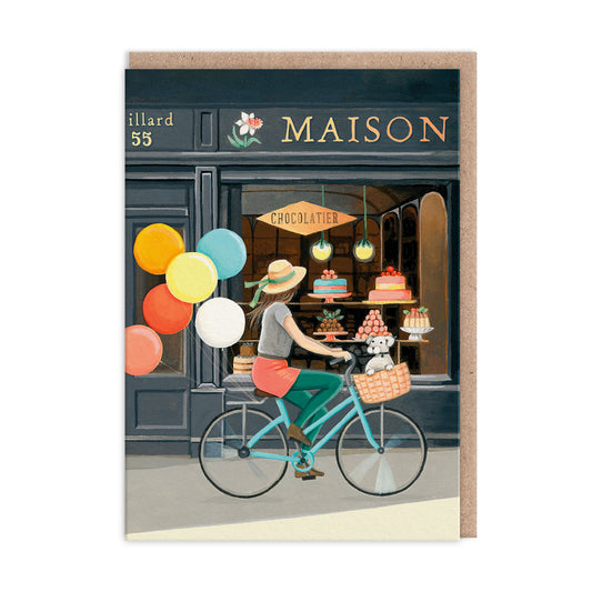 Girl on Bike Greeting Card
