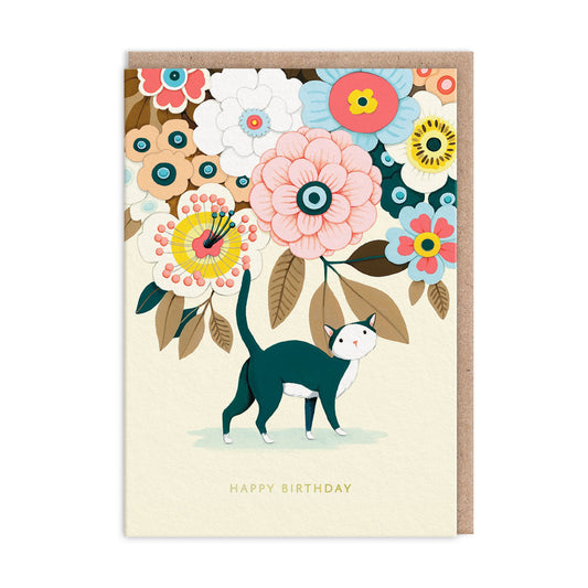 Floral Kitty Greeting Card