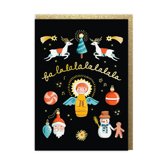 Fa La La Decorations Greeting Card