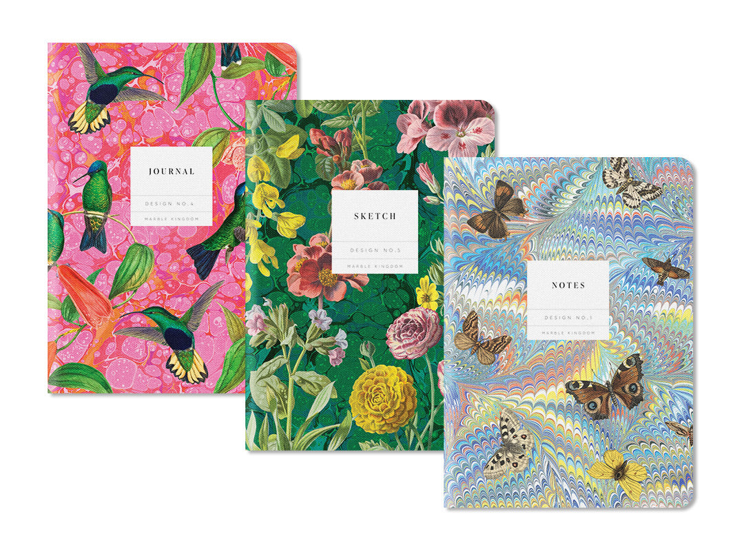 Marble Kingdom 3x Stitched B6 Notebook Set