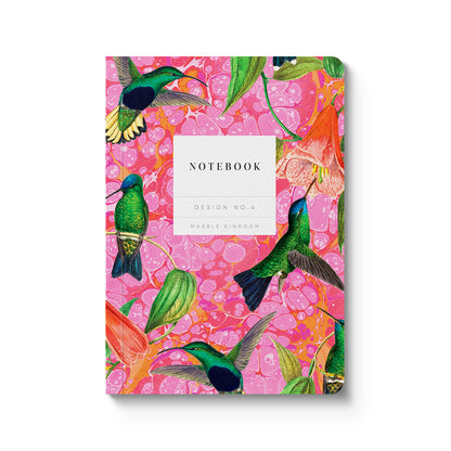 Marble Hummingbirds A6 Premium Paperback Notebook