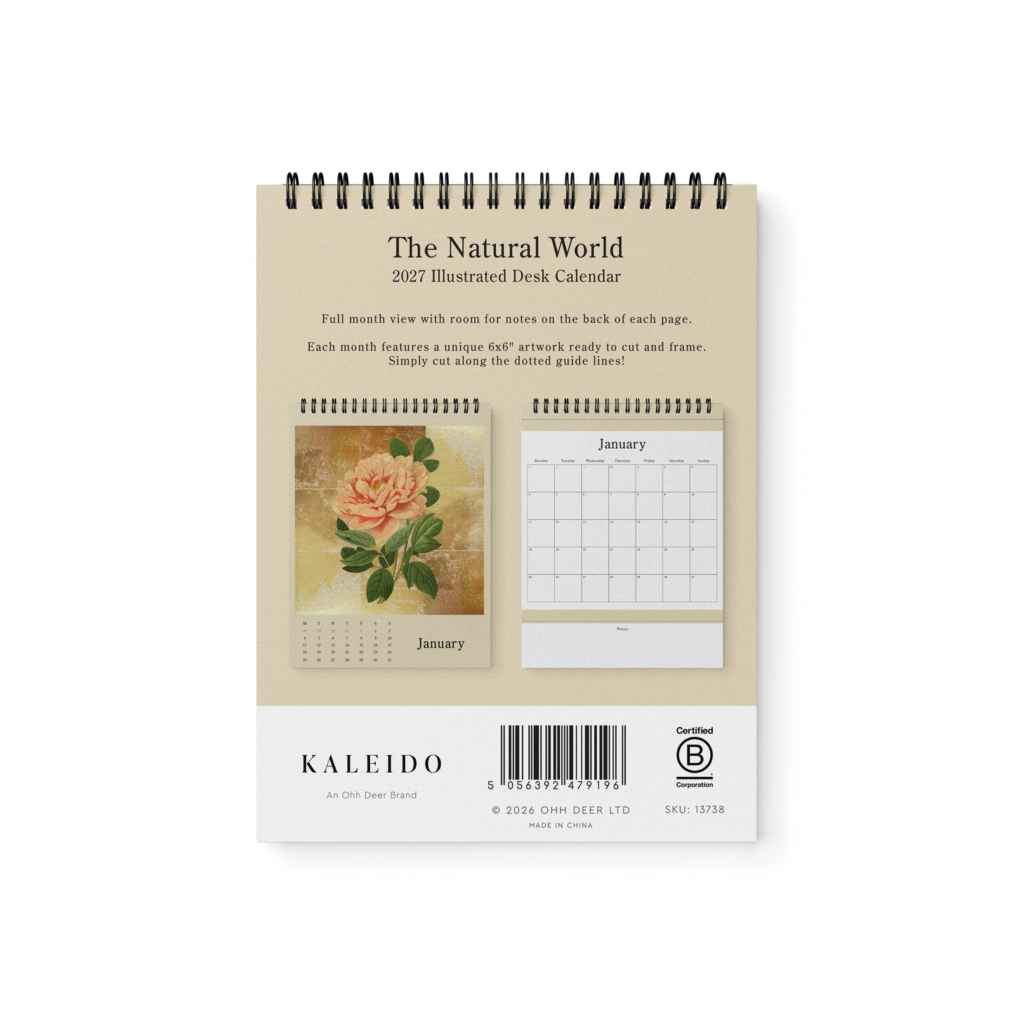 Natural World Gold Leaf Desk Calendar