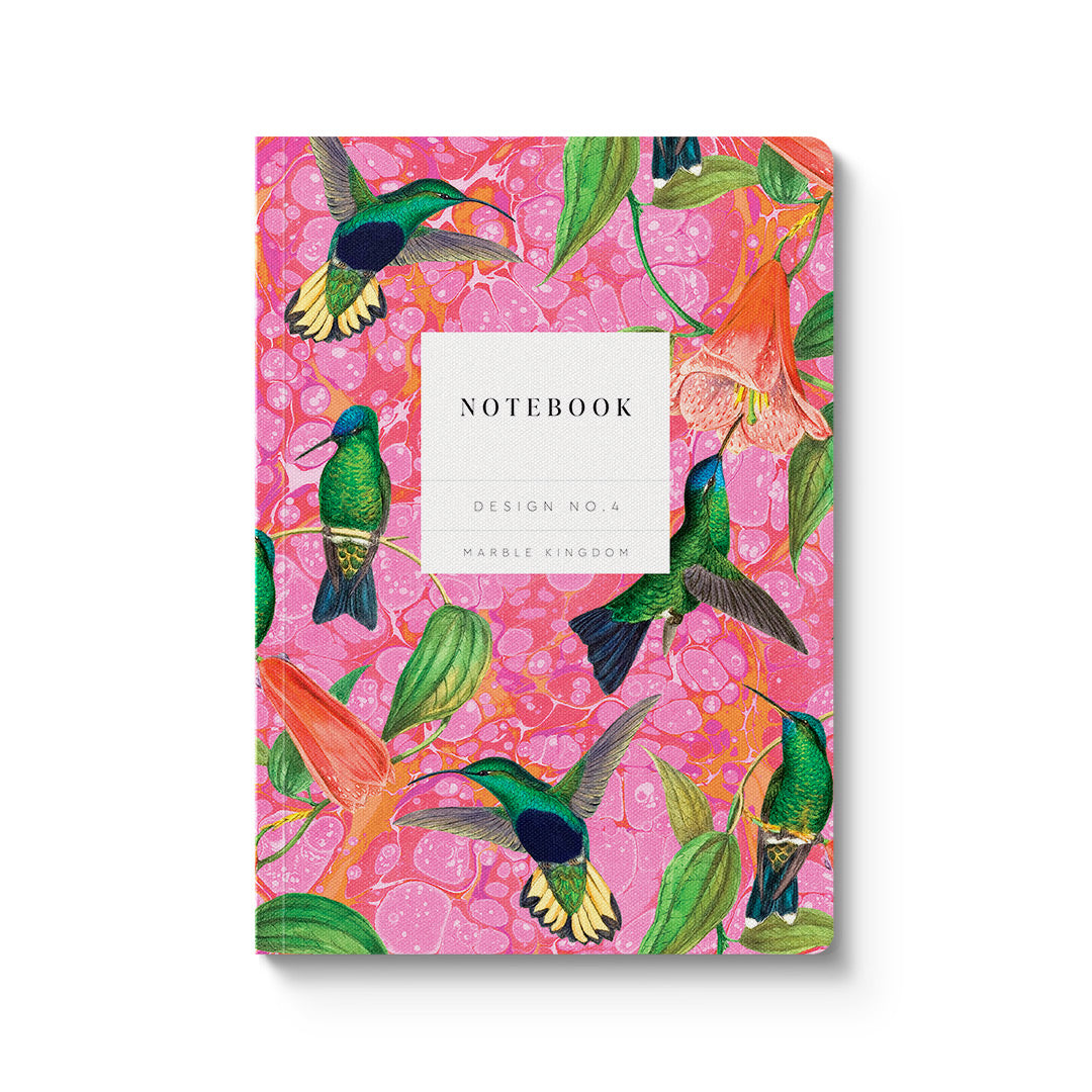 Marble Hummingbirds A5 Premium Paperback Notebook