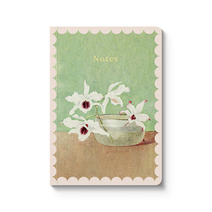 White Orchid in Water A6 Premium Paperback Notebook
