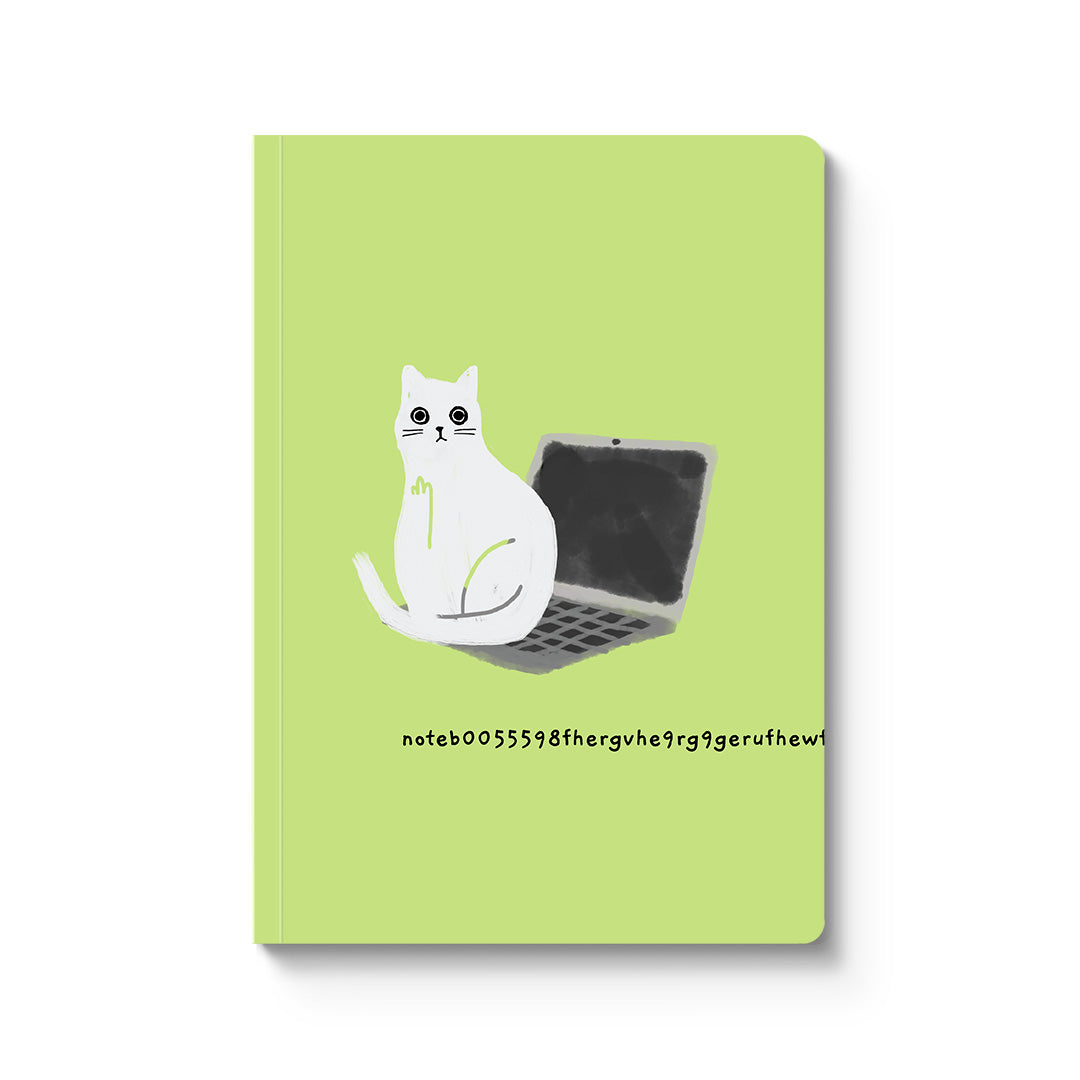 Laptop Cat Paperback Notebook (A5)