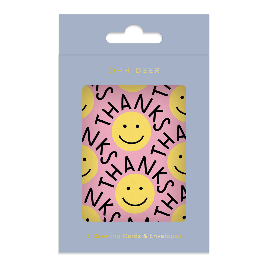 Thank you Smileys Mini Greeting Card (Pack of 6)