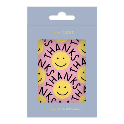 Thank you Smileys Mini Greeting Card (Pack of 6)