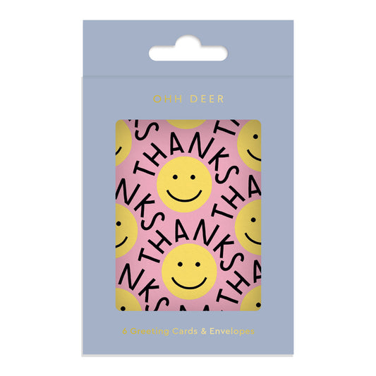 Thank you Smileys Mini Greeting Card (Pack of 6)