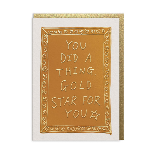 Gold Star Greeting Card