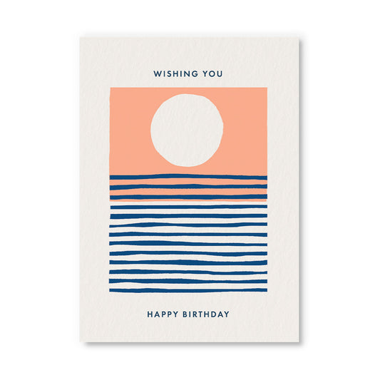 Wishing You Happy Birthday Sunset Postcard