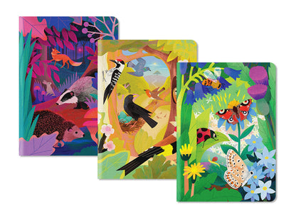 British Wildlife | 3x Stitched B6 Notebook Set