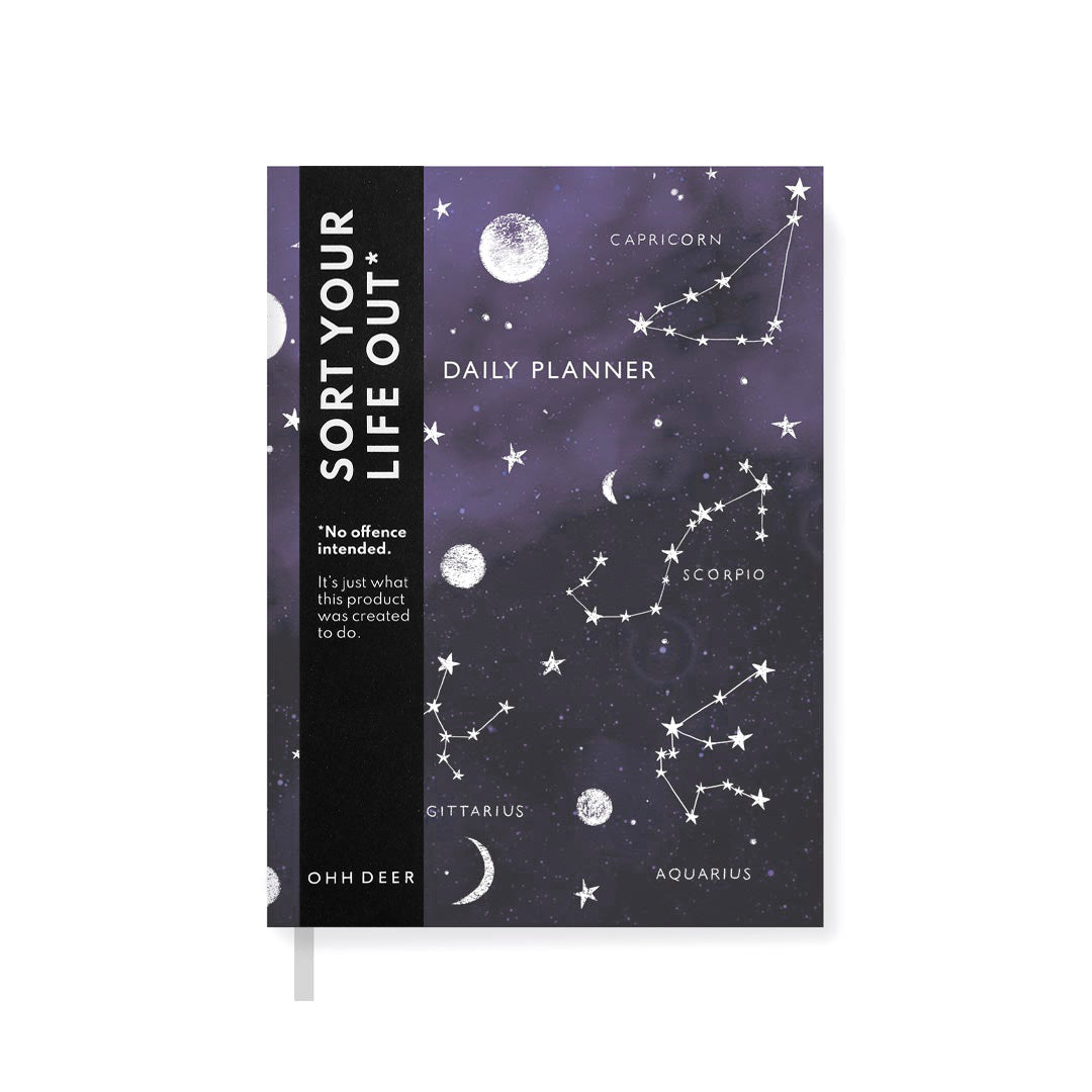 Navy Zodiac Star Linen Daily Planner