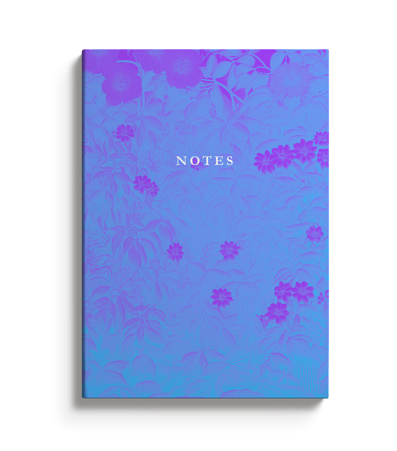 Purple and Blue notebook with a subtle tropical flowers pattern