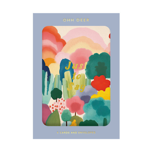 Just to Say Colourful Forest Thinking of You Card Set