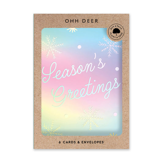 Seasons Greetings Holo Foil - Charity Card Set (6 pack)