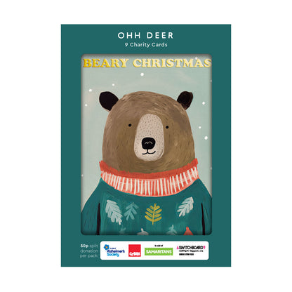 Pack of 9 Christmas Cards - Festive Bears
