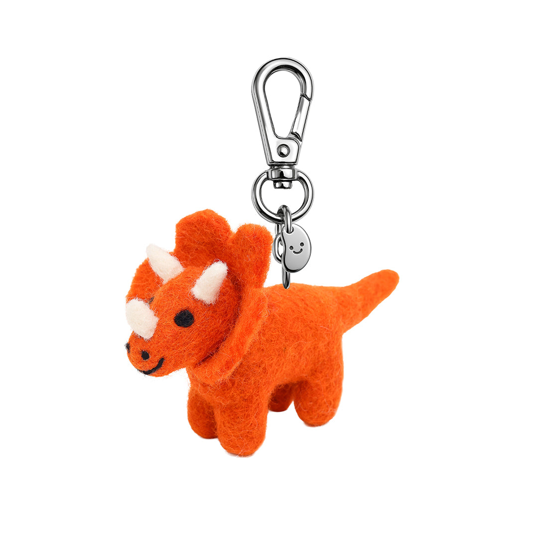 Tim The Triceratops Felt Keychain