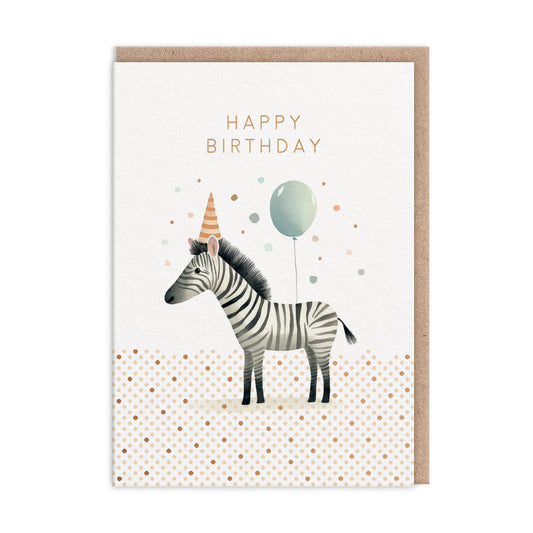 Zebra Happy Birthday Card