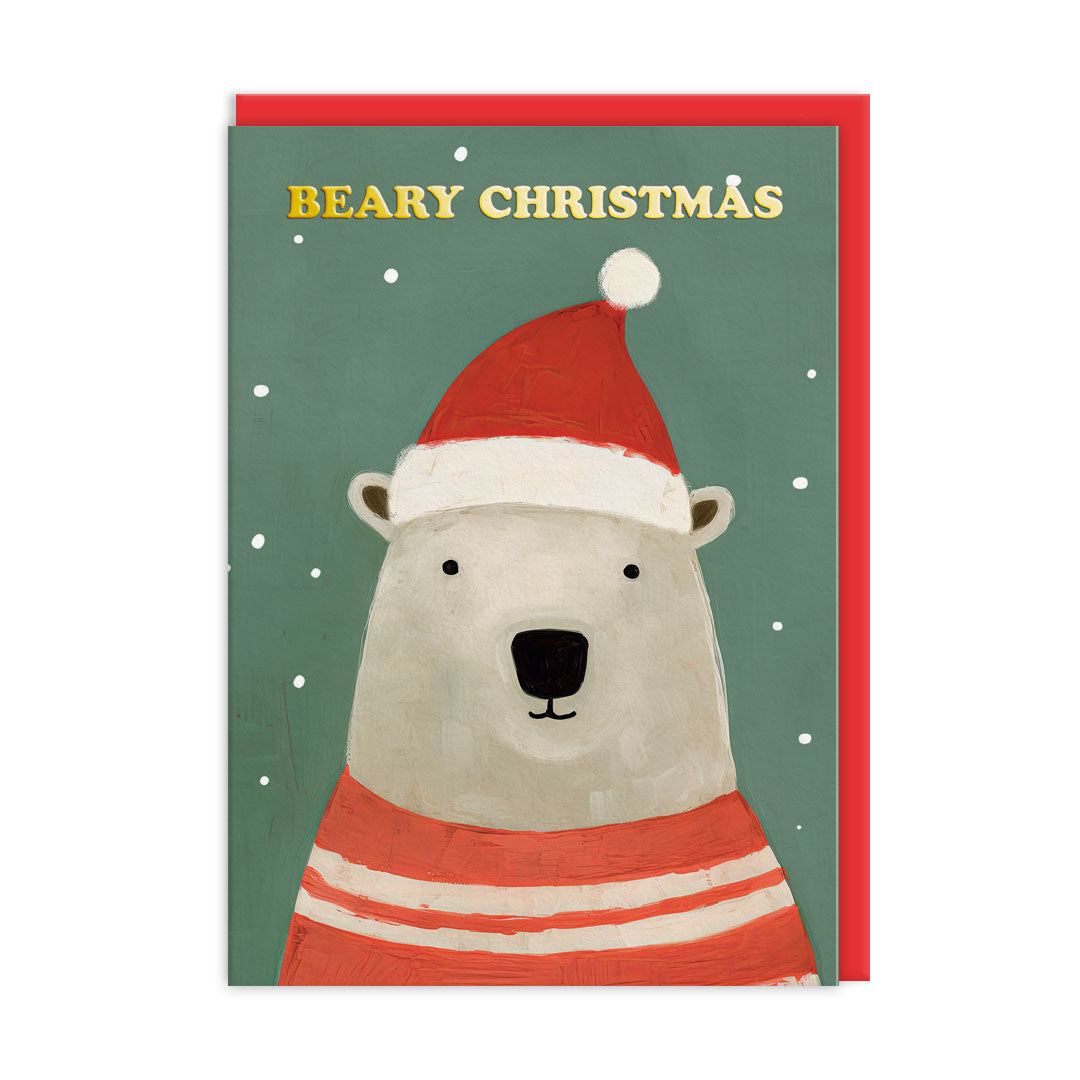 Festive Polar Bear Greeting Card