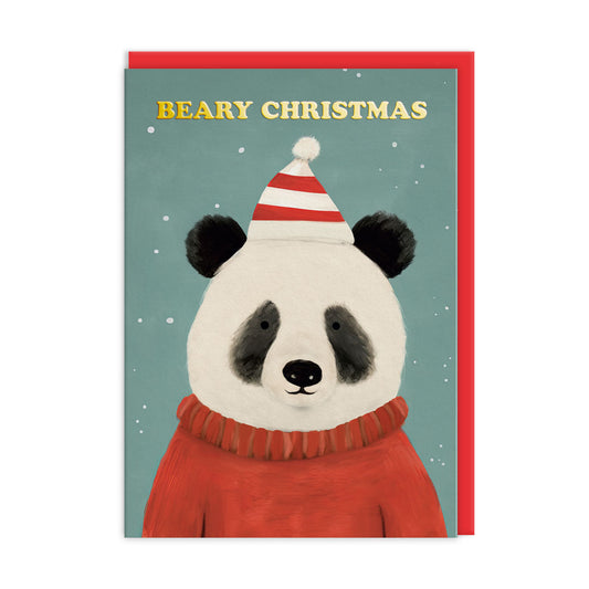Festive Panda Bear Greeting Card