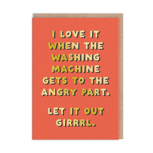 Angry Washing Machine Greeting Card