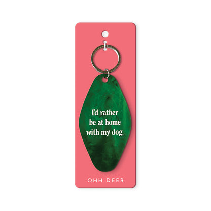 At Home With My Dog Keyring