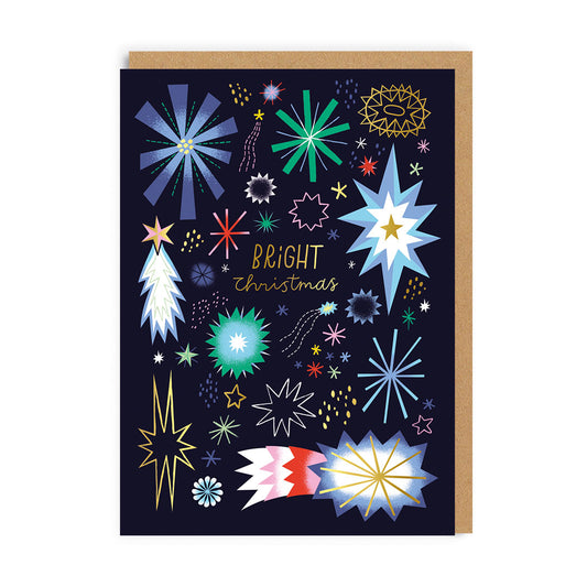 Bright Starbursts Christmas Card