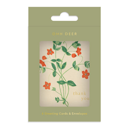Among The Flowers Mini Greeting Card (Pack of 6)