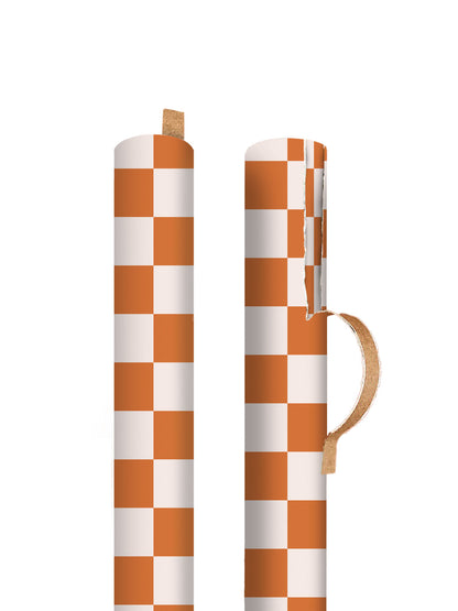 Orange and Cream Checker Board Single Roll Wrap