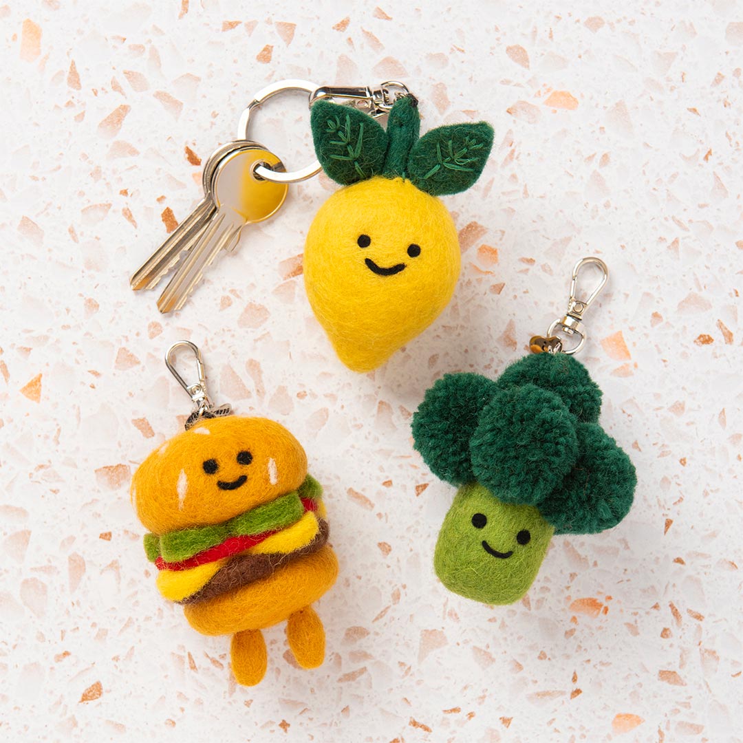 Baxter The Broccoli Felt Keychain