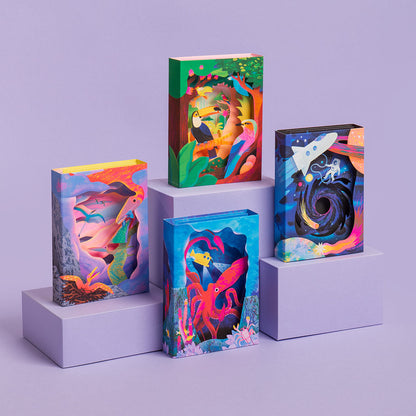 Flying Dinosaurs Greeting Card (3D)
