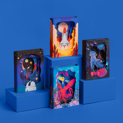 Moon Landing Greeting Card (3D)