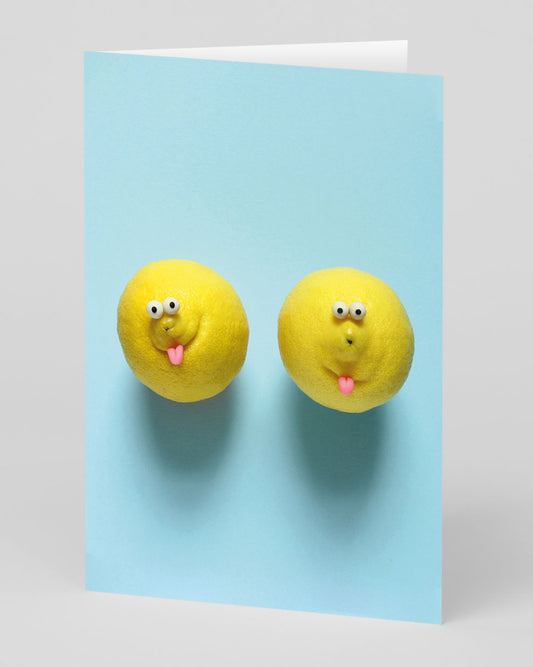 Personalised Lemon Faces Greeting Card