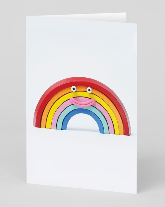 Personalised Rainbow Smiley Face Greeting Card