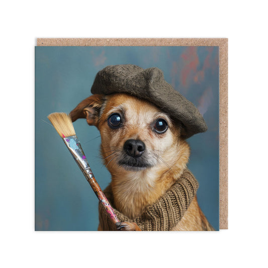 Artist Terrier Greeting Card