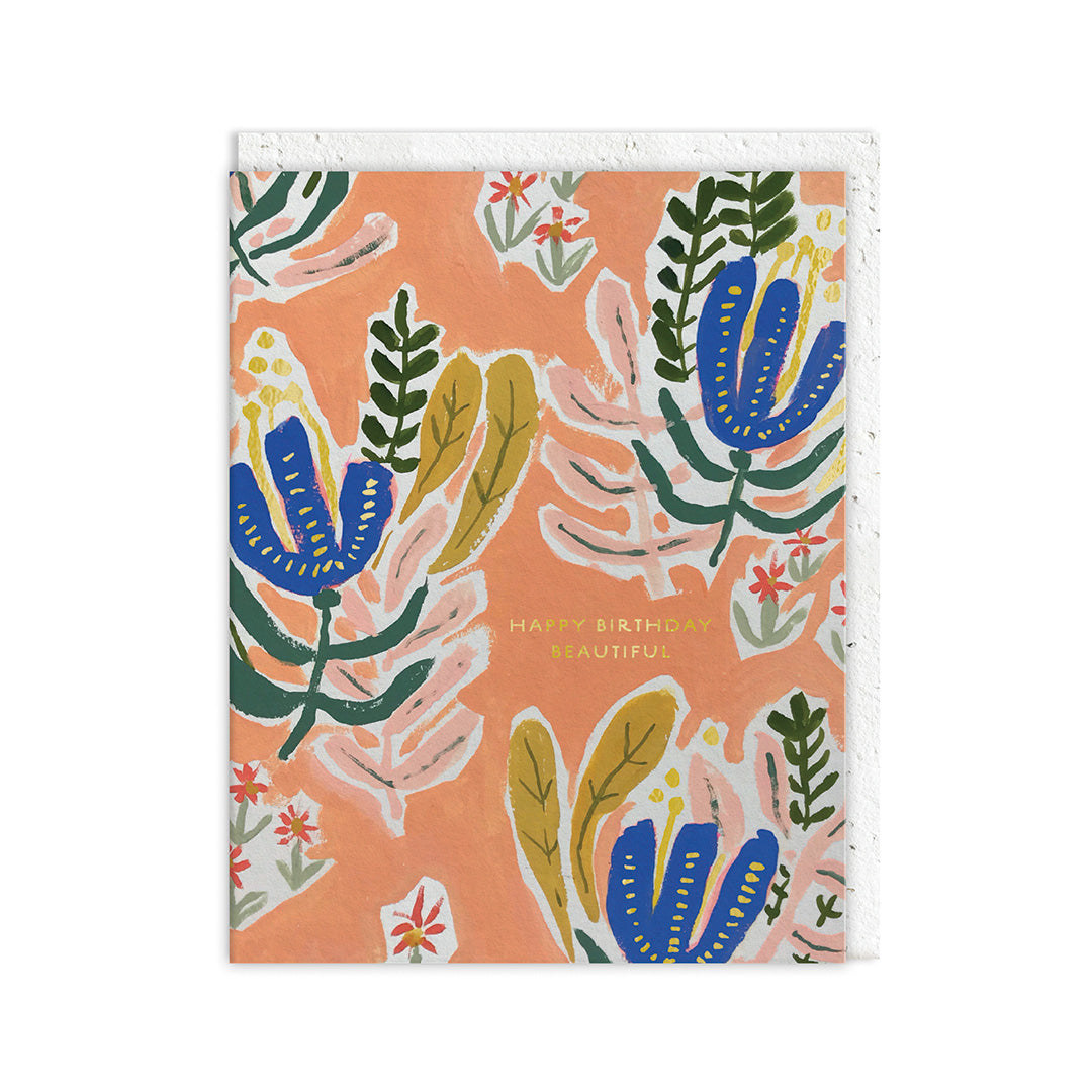 Beautiful Birthday Flowers Greeting Card