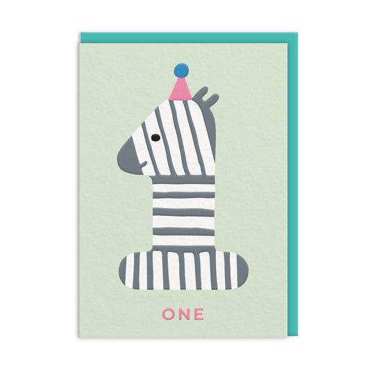 Age 1 Zebra OUTLET Greeting Card