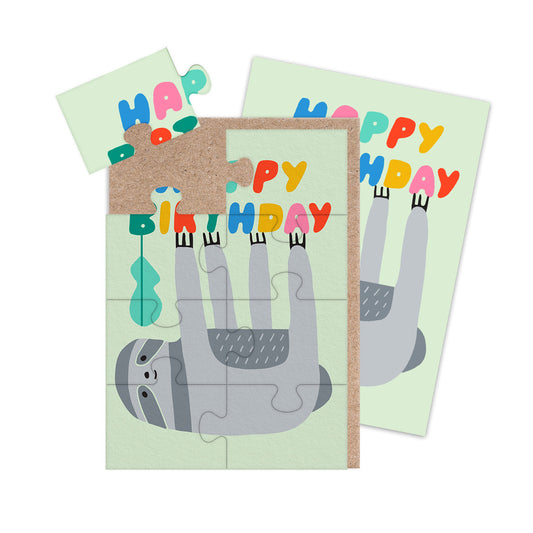 Birthday Sloth Jigsaw Greeting Card