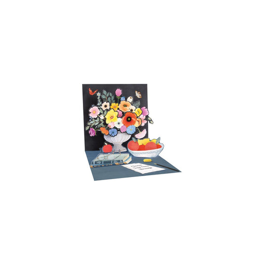 Baroque Dark Floral Layered Greeting Card