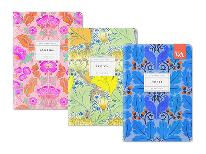 Neon Floral | 3 Pack of A5 Notebooks