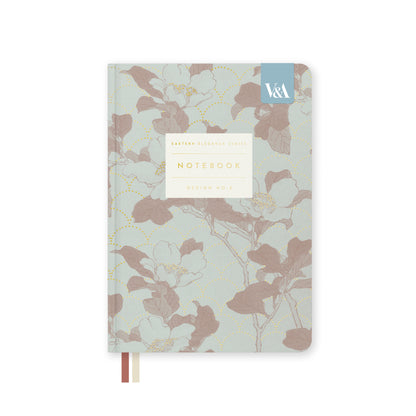 Eastern Elegance Tree Peony B6 Fabric Hardback Notebook