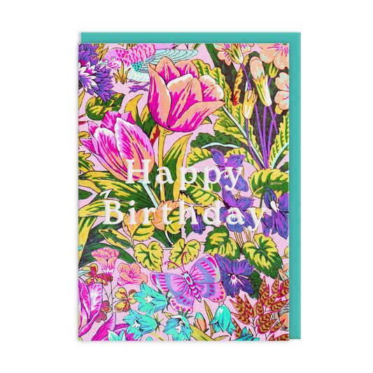 Neon Floral Mawson Tulip Greeting Card