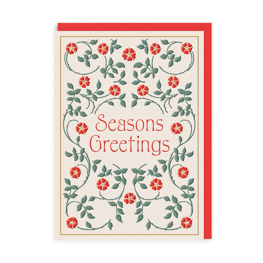 Floral  Seasons Greetings Greeting Card
