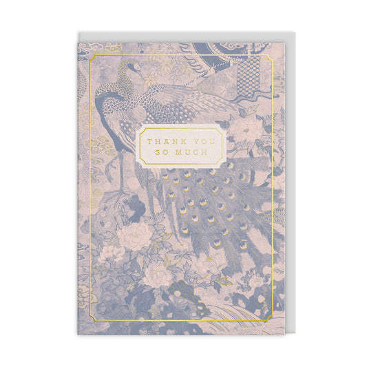 Thank You So Much Peacock Greeting Card