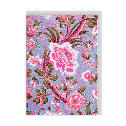 Neon Floral Premium Greeting Card