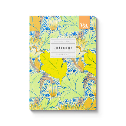 Neon Floral Arts & Crafts A5 Paperback Notebook