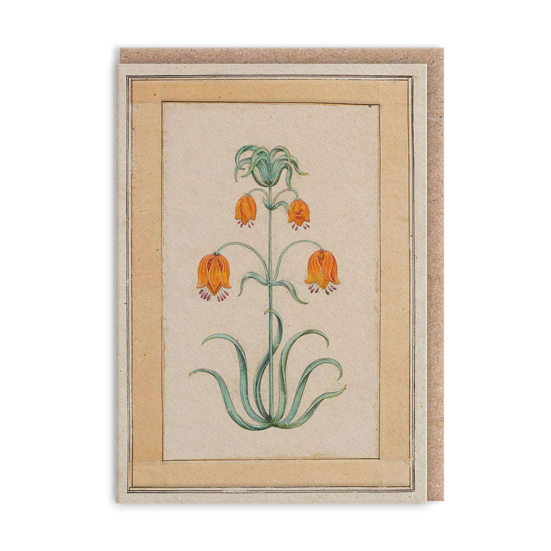 Orange Fritillaria Mini Greeting Card