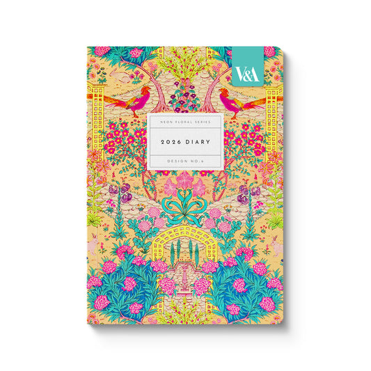 2026 Neon Floral Ornate Garden A5 Paperback Diary