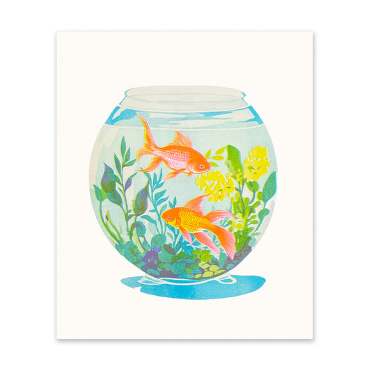 Neon Goldfish Art Print