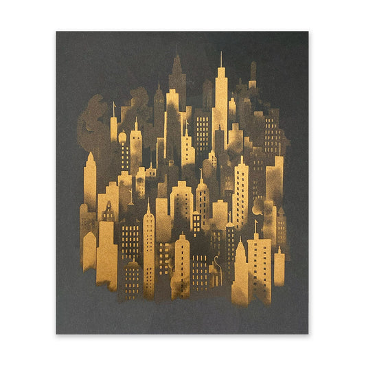Black & Gold Metropolis Art Print